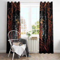 Aloha Halloween Window Curtain Horror Tiki Heavy Metal Style - Wonder Print Shop