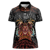 Aloha Halloween Women Polo Shirt Horror Tiki Heavy Metal Style - Wonder Print Shop