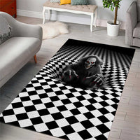 3D Illusion Horror Halloween Area Rug Creepy Evil Skull - Wonder Print Shop