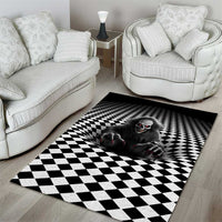3D Illusion Horror Halloween Area Rug Creepy Evil Skull - Wonder Print Shop