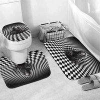 3D Illusion Horror Halloween Bathroom Set Creepy Evil Skull - Wonder Print Shop