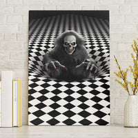 3D Illusion Horror Halloween Canvas Wall Art Creepy Evil Skull - Wonder Print Shop