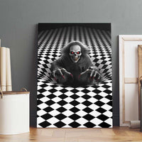 3D Illusion Horror Halloween Canvas Wall Art Creepy Evil Skull - Wonder Print Shop