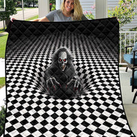 3D Illusion Horror Halloween Quilt Creepy Evil Skull - Wonder Print Shop