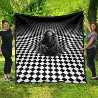 3D Illusion Horror Halloween Quilt Creepy Evil Skull - Wonder Print Shop