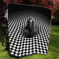 3D Illusion Horror Halloween Quilt Creepy Evil Skull - Wonder Print Shop