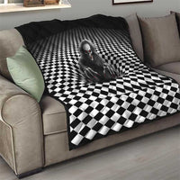 3D Illusion Horror Halloween Quilt Creepy Evil Skull - Wonder Print Shop
