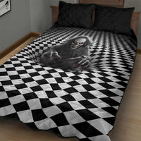 3D Illusion Horror Halloween Quilt Bed Set Creepy Evil Skull - Wonder Print Shop