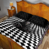 3D Illusion Horror Halloween Quilt Bed Set Creepy Evil Skull - Wonder Print Shop