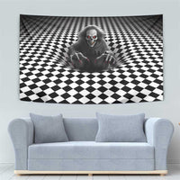 3D Illusion Horror Halloween Tapestry Creepy Evil Skull - Wonder Print Shop