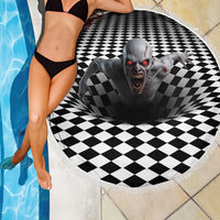 3D Illusion Horror Halloween Beach Blanket Creepy Zombie - Wonder Print Shop
