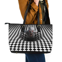 3D Illusion Horror Halloween Leather Tote Bag Creepy Zombie - Wonder Print Shop