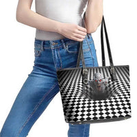 3D Illusion Horror Halloween Leather Tote Bag Creepy Zombie - Wonder Print Shop