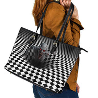 3D Illusion Horror Halloween Leather Tote Bag Creepy Zombie - Wonder Print Shop