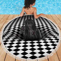 3D Illusion Horror Halloween Beach Blanket Scary Ghost - Wonder Print Shop