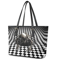 3D Illusion Halloween Leather Tote Bag Horror Monster - Wonder Print Shop