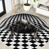 3D Illusion Halloween Round Carpet Horror Monster - Wonder Print Shop