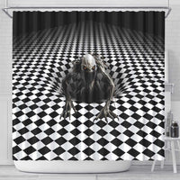 3D Illusion Halloween Shower Curtain Horror Monster - Wonder Print Shop