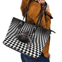 3D Illusion Horror Halloween Leather Tote Bag Horrible Scary Zombie - Wonder Print Shop