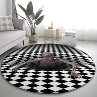 3D Illusion Horror Halloween Round Carpet Horrible Scary Zombie - Wonder Print Shop