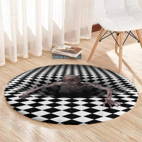 3D Illusion Horror Halloween Round Carpet Horrible Scary Zombie - Wonder Print Shop