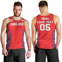 Custom England Cricket Men Tank Top Go Three Lions Simple Style LT05 - Wonder Print Shop