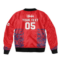 Custom England Cricket Sleeve Zip Bomber Jacket Go Three Lions Simple Style LT05 - Wonder Print Shop