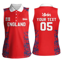 Custom England Cricket Women Sleeveless Polo Shirt Go Three Lions Simple Style LT05 - Wonder Print Shop