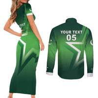 Custom Pakistan Cricket Couples Matching Short Sleeve Bodycon Dress and Long Sleeve Button Shirt Go Champions Shaheens LT05 - Wonder Print Shop