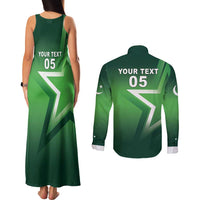 Custom Pakistan Cricket Couples Matching Tank Maxi Dress and Long Sleeve Button Shirt Go Champions Shaheens LT05 - Wonder Print Shop