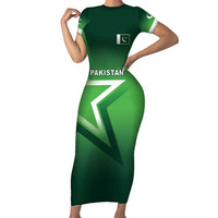 Custom Pakistan Cricket Family Matching Short Sleeve Bodycon Dress and Hawaiian Shirt Go Champions Shaheens LT05 - Wonder Print Shop