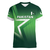 Custom Pakistan Cricket Women V-Neck T-Shirt Go Champions Shaheens LT05 - Wonder Print Shop