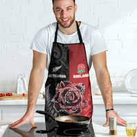 New Zealand And England Rugby Apron Red Rose Mix Maori Pattern - Wonder Print Shop