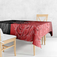 New Zealand And England Rugby Tablecloth Red Rose Mix Maori Pattern - Wonder Print Shop