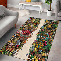 Hawaii And Japan Area Rug Tiki With Oni Mask - Wonder Print Shop