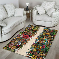 Hawaii And Japan Area Rug Tiki With Oni Mask - Wonder Print Shop