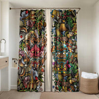 Hawaii And Japan Bathroom Set Tiki With Oni Mask - Wonder Print Shop