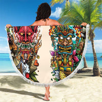 Hawaii And Japan Beach Blanket Tiki With Oni Mask - Wonder Print Shop