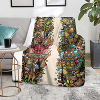 Hawaii And Japan Blanket Tiki With Oni Mask - Wonder Print Shop