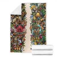Hawaii And Japan Blanket Tiki With Oni Mask - Wonder Print Shop