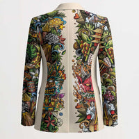 Hawaii And Japan Blazer Tiki With Oni Mask - Wonder Print Shop
