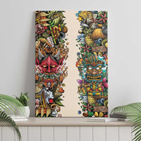Hawaii And Japan Canvas Wall Art Tiki With Oni Mask - Wonder Print Shop