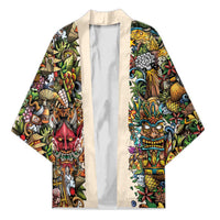 Hawaii And Japan Kimono Tiki With Oni Mask - Wonder Print Shop