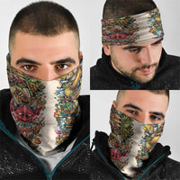 Hawaii And Japan Neck Gaiter Tiki With Oni Mask - Wonder Print Shop