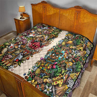 Hawaii And Japan Quilt Tiki With Oni Mask - Wonder Print Shop