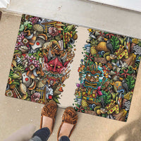 Hawaii And Japan Rubber Doormat Tiki With Oni Mask - Wonder Print Shop