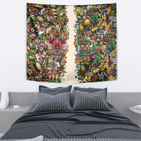 Hawaii And Japan Tapestry Tiki With Oni Mask - Wonder Print Shop