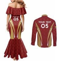 Custom Venezuela Football Couples Matching Mermaid Dress and Long Sleeve Button Shirt Go Champions
