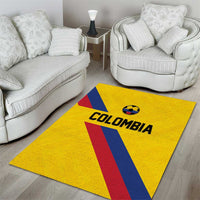 Colombia Football Area Rug Vamos La Tricolor Retro Style