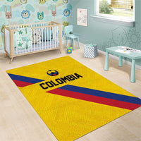 Colombia Football Area Rug Vamos La Tricolor Retro Style